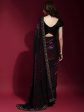 Anouk Black & Pink Embellished Sequinned Pure Georgette Saree Online