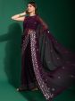 Anouk Purple & Blue Embellished Sequinned Saree Fashion