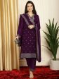 Aastha Fashion Women s Burgundy Georgette Resham Thread & Sequin Kurta with Trouser & Dupatta Supply