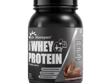 Dr. Morepen 100% Whey Protein infused with Digestive Enzymes, Multivitamins, & Multiminerals in Double Chocolate Flavour Supply