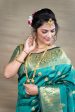 Aastha Fashion Sea Green Woven Paithani Silk Saree with Blouse on Sale