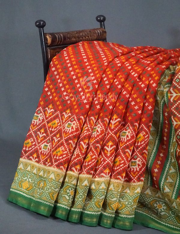 Shades of Orange Bandhni Design Semi Chanderi Saree By Gayathri Reddy Designer Studio Online Hot Sale