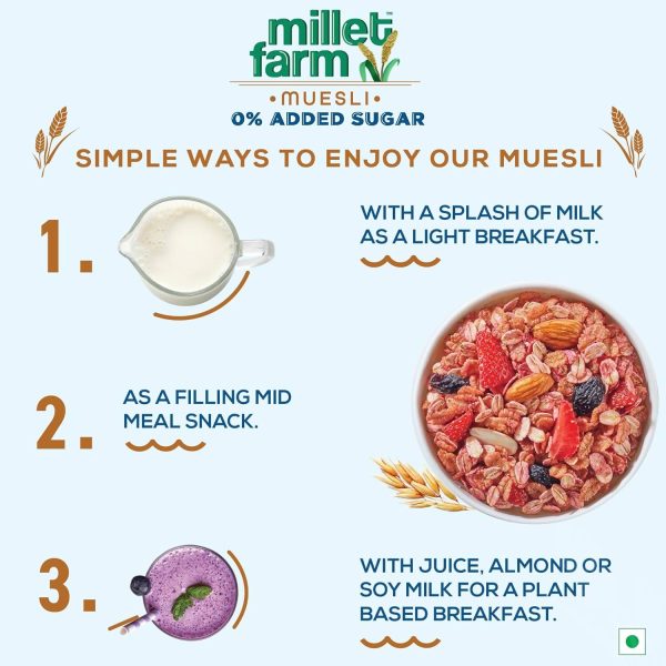 Bagrry s Millet Farm Muesli 0% Added Sugar with Jowar and Ragi Supply