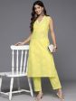 Ahalyaa Women s Traditional wear Kurta Set - Yellow Cheap