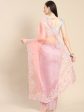 Anouk Pink Sequinned Organza Saree With Embroidered Border Online