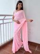 Anouk Pink Embellished Sequinned Pure Georgette Saree Online Sale