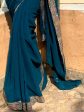 Anouk Teal Blue Sequinned Pure Georgette Saree Online Hot Sale