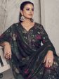 Aastha Fashion Women s Black Pure Pashmina Digital Print with Jacquard Woven Kurta with Trouser & Dupatta Cheap