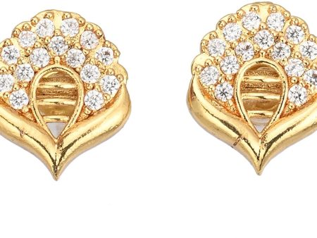 AanyaCentric Elegant Gold Plated Ad American Diamond Earrings for Women Girls of All Ages on Sale