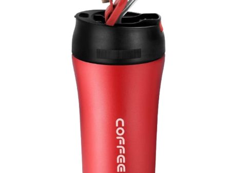 Wosta Reusable Travel Spill Proof Coffee Mug with Lid and Straw Tumbler - 400ml (Red) Discount