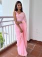 Anouk Pink Embellished Sequinned Pure Georgette Saree Online Sale