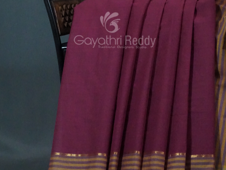 Dual Shades of Burgundy Pure Mangalgiri Cotton By Gayathri Reddy Designer Studio Online Hot Sale