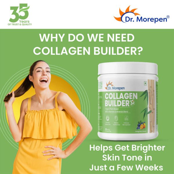 Dr. Morepen Biotin+ Advanced Tablets and Natural Collagen Builder, Orange Berry Flavour Combo Supply