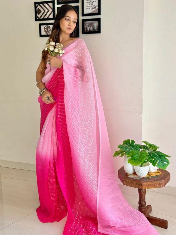 Anouk Embellished Sequinned Pure Georgette Designer Saree Sale