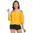 Aastha Fashion Women s Yellow Polyester Solid Casual Top Online now