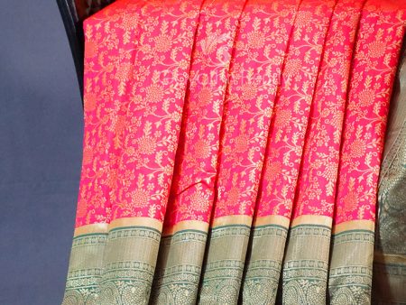 Shades of Peach Pink Floral Designbanaras Semi Silk Saree By Gayathri Reddy Designer Studio For Cheap