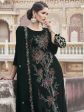 Aastha Fashion Women s Green Velvet Resham Thread with Jari & Sequin Kurta with Trouser & Dupatta Cheap