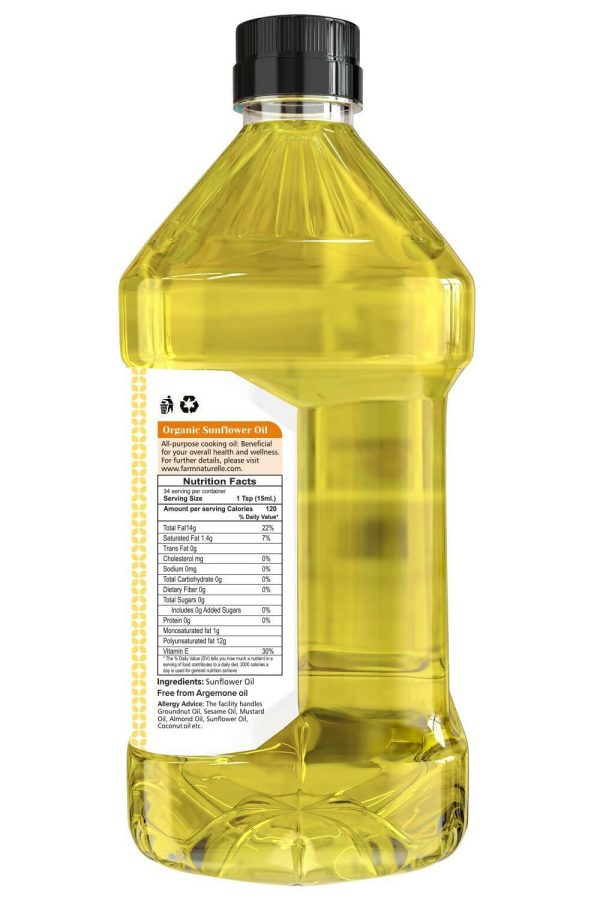 Farm Naturelle Organic Virgin Cold Pressed Sunflower Oil on Sale