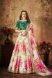 Aastha Fashion Women s Cream Floral Digital Printed Organza Bridal Lehenga Choli For Cheap