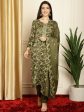 Aastha Fashion Women s Green Pashmina Floral Digital Printed Kurta with Trouser & Dupatta Fashion