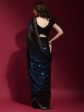 Anouk Black & Blue Embellished Sequinned Pure Georgette Saree Online Hot Sale