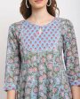 Aastha Fashion Women s Blue Cotton Kalamkari Printed Kurta with Trouser & Dupatta Hot on Sale