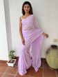 Anouk Lavendar Embellished Sequinned Pure Georgette Saree Cheap