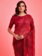 Anouk Red & Gold-Toned Embellished Sequinned Pure Georgette Saree Online