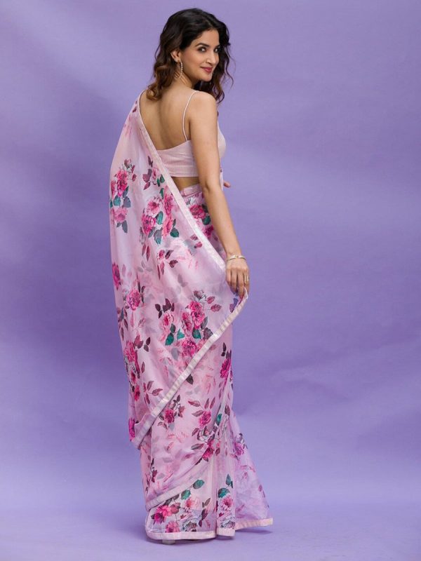 Anouk Floral Sequinned Pure Chiffon Saree Online