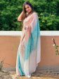 Anouk White & Rose Gold Embellished Sequinned Pure Georgette Saree Supply