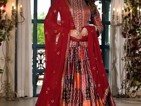 Women s Wedding Traditional Multi Dull Satin Lehenga Choli - Kaushlya Fashion