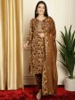 Aastha Fashion Women s Brown Pashmina Floral Digital Printed Kurta with Trouser & Dupatta on Sale