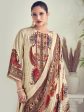 Aastha Fashion Women s Beige Muslin Floral Digital Print with Resham Thread work Kurta with Trouser & Dupatta Online now