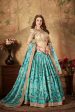 Aastha Fashion Women s Beautiful Sky Blue Sabyasachi Floral Digital Printed Organza Party Wear Lehenga Choli For Discount