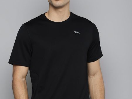 Reebok Men Black Speedwick Solid Running REECYCLED + SPEEDWICK T-shirt Fashion