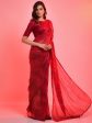 Anouk Red & Gold-Toned Embellished Sequinned Pure Georgette Saree Online