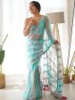 Anouk Striped Sequinned Net Saree Cheap