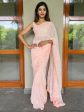 Anouk Peach-Coloured Floral Embellished Sequinned Pure Georgette Saree Online Hot Sale