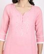 Aastha Fashion Women s Pink Cotton Embroidered Kurta with Trouser & Dupatta Online Sale