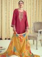 Aastha Fashion Women s Coral Raw Silk Cording with Resham Thread work Kurta with Trouser & Dupatta Supply