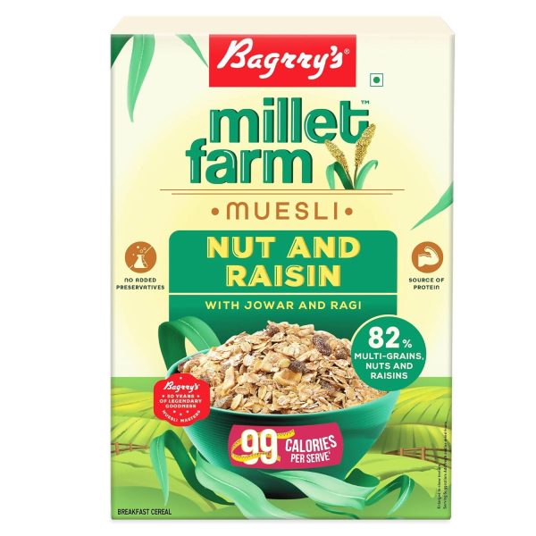 Bagrry s Millet Farm Nut & Raisin Muesli with Jowar and Ragi For Sale