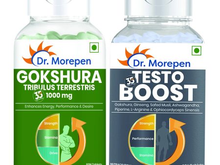 Dr. Morepen Gokshura and Testo Boost Tablets Combo for Men Fashion