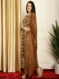 Aastha Fashion Women s Brown Pashmina Floral Digital Printed Kurta with Trouser & Dupatta on Sale