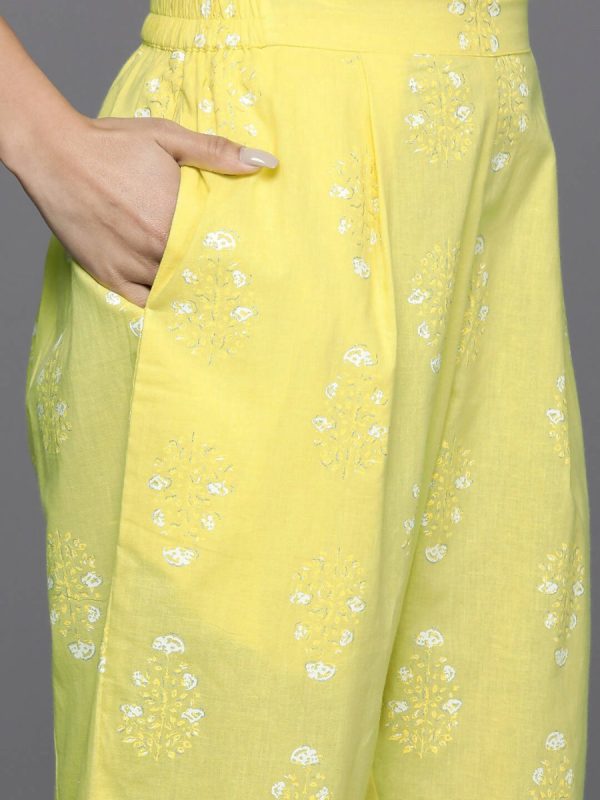 Ahalyaa Women s Traditional wear Kurta Set - Yellow Cheap