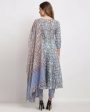 Aastha Fashion Women s Blue Cotton Kalamkari Printed Kurta with Trouser & Dupatta Hot on Sale