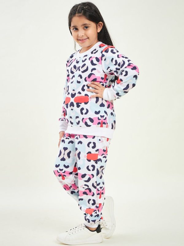 Animal Printed Fleece Tracksuits - Mini Marvels on Sale