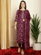 Aastha Fashion Women s Wine Pashmina Floral Digital Printed Kurta with Trouser & Dupatta Online Sale