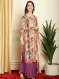 Aastha Fashion Women s Multicolor Muslin Digital Printed with Embroidered Lace work Kurta with Trouser & Dupatta Sale