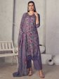 Aastha Fashion Women s Purple Pure Pashmina Digital Print with Jacquard Woven Kurta with Trouser & Dupatta Online Hot Sale