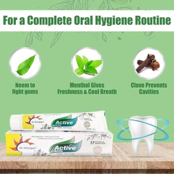 Dr. Morepen Active Smile Herbal Toothpaste with Neem, Clove & Menthol Discount